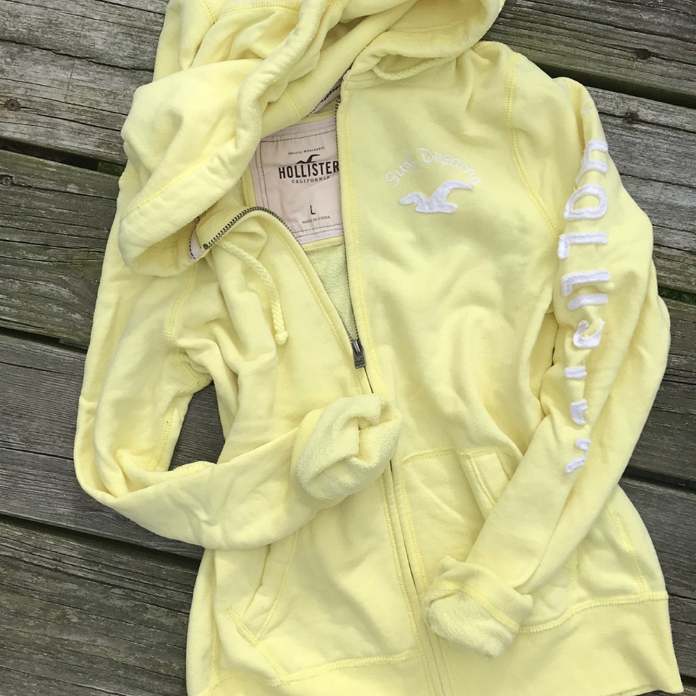 Light Yellow Hollister Zip Up